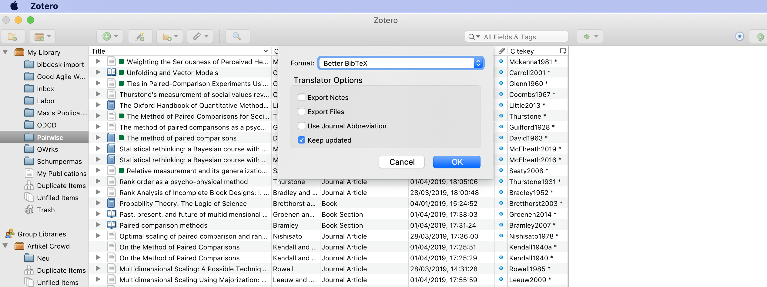 Zotero Export